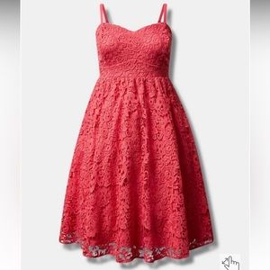 Torrid Midi Crochet Lace Sweetheart Dress